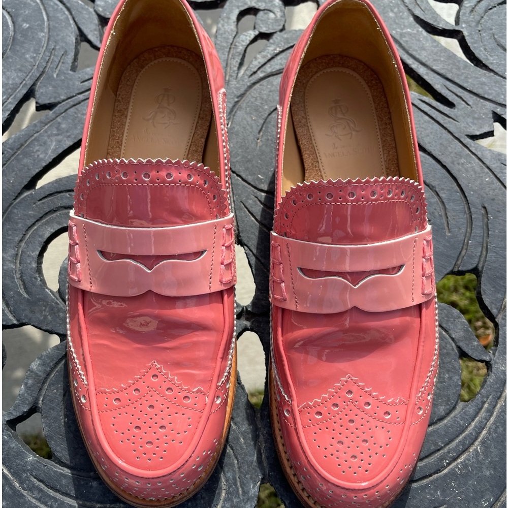 O A S 
Ms. Charlotte Patent Leather Brogue Penny Loafer size 37 1/2 or US 7.5